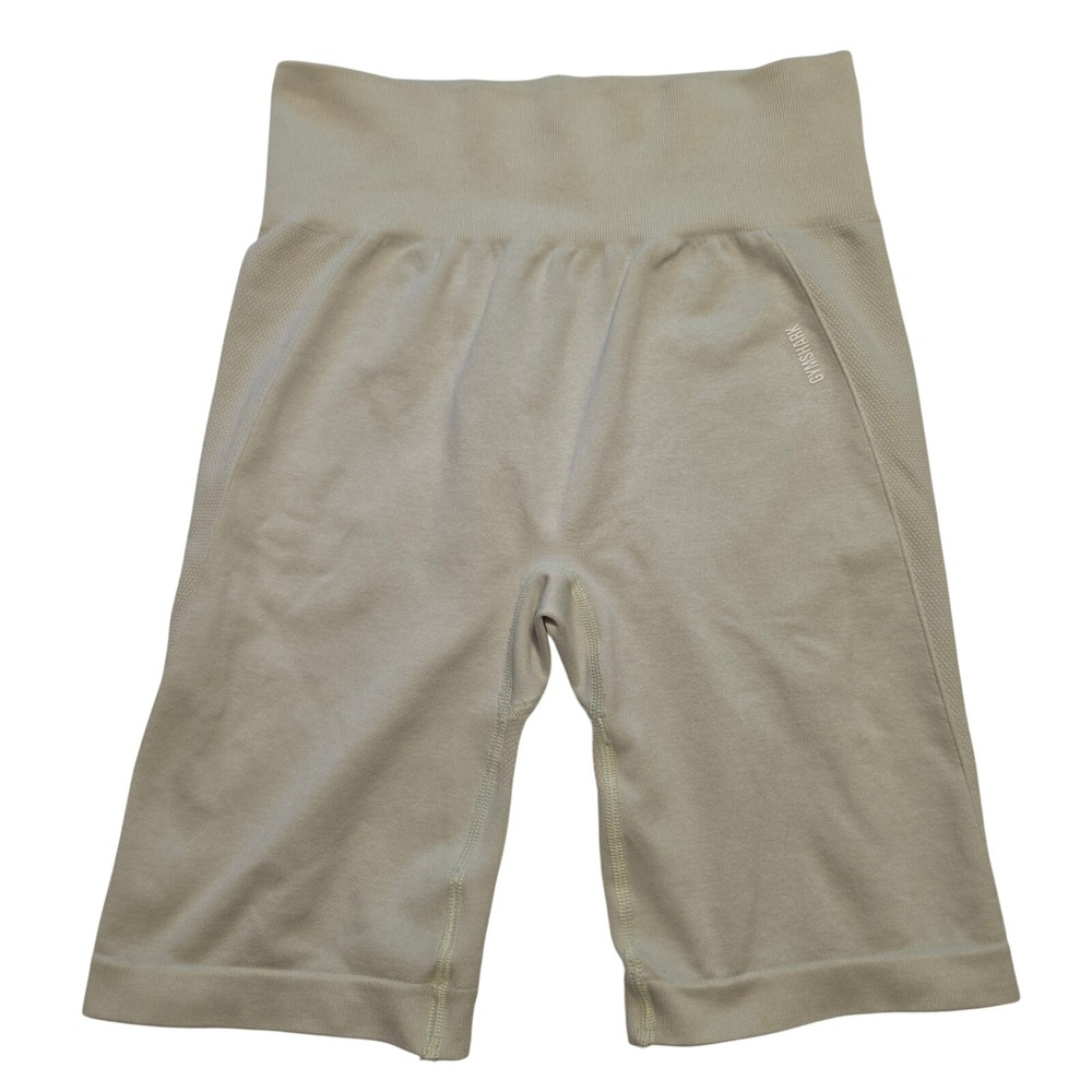 Gymshark Vital Seamless 2.0 High Waisted Biker Shorts Beige Marl Size Medium